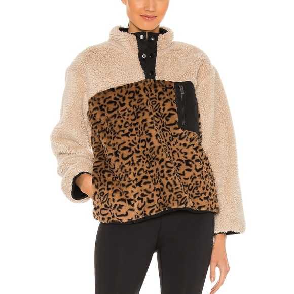 Rails Jackets & Blazers - NWT Rails Saga Leopard Print Faux Shearling Pullover Cream Leopard Mix - Size XS